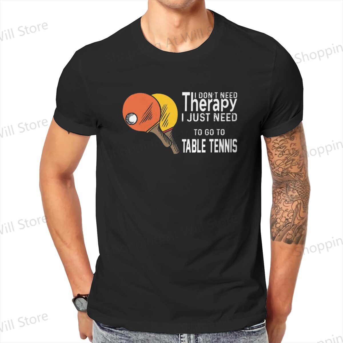 Table Tennis Outfit - Tops 100% Katoenen Vrijetijdssport Tafeltennistherapie Voor