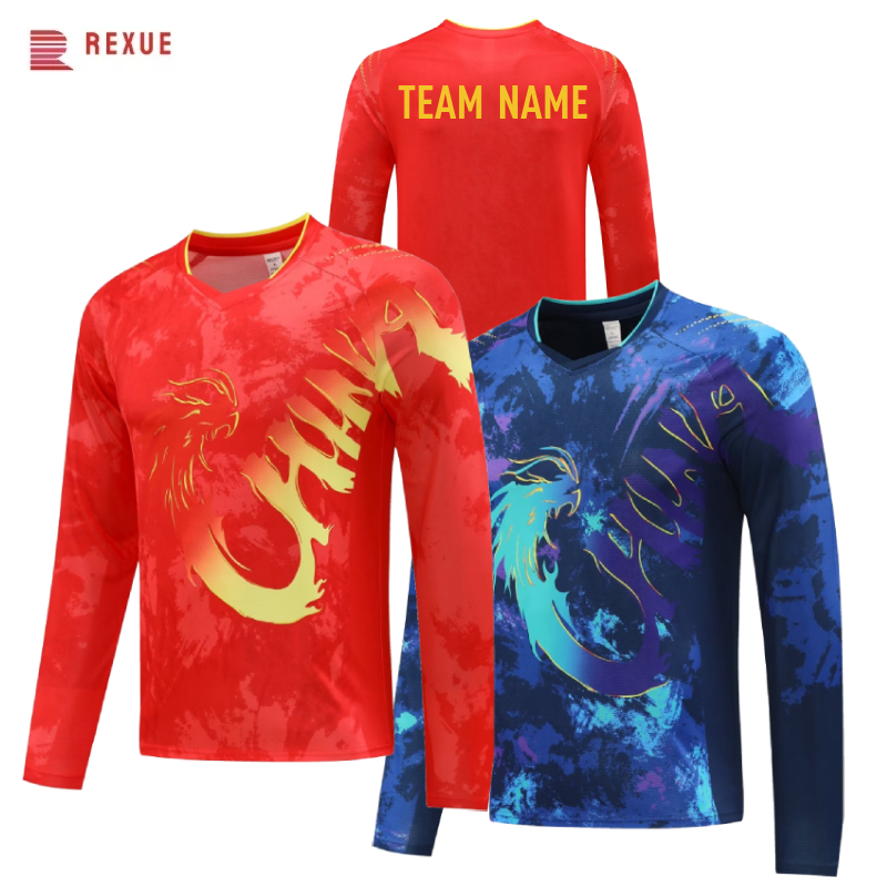Table Tennis Logo Free - China Dragon Tafeltennisshirt met lange mouwen
