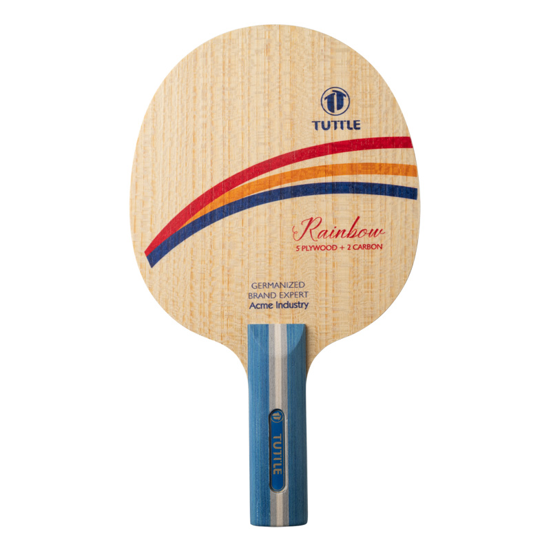 Table Tennis Custom Bat - TUTTLE Rainbow Carbon Tafeltennisblad Racket Geselecteerd
