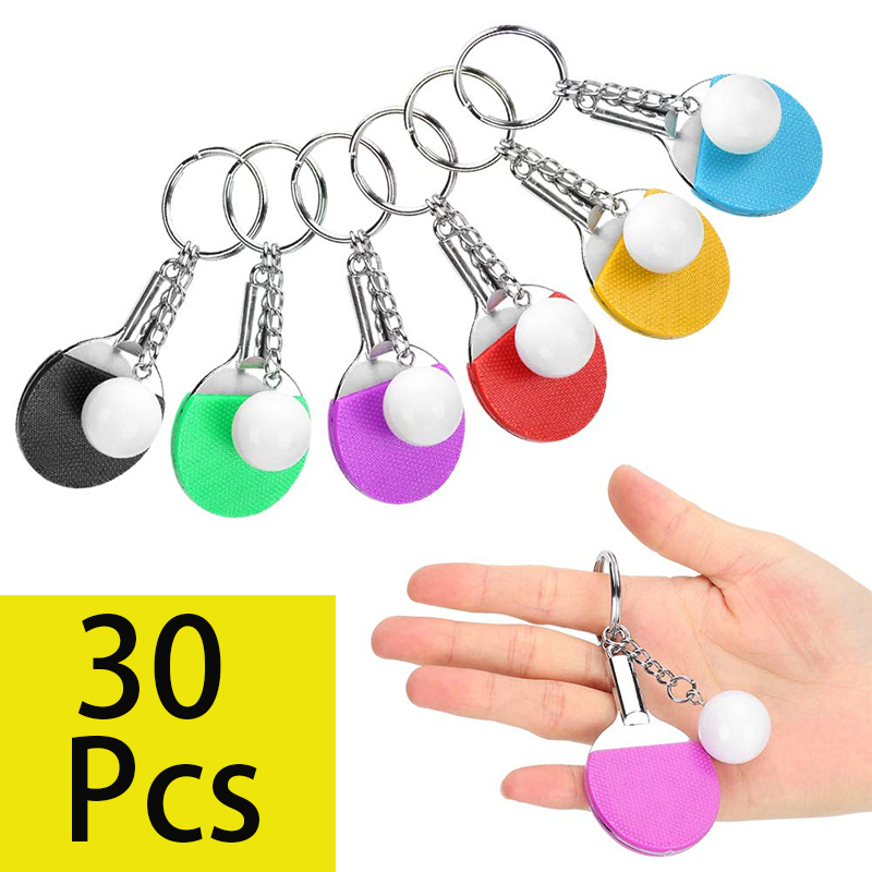 Table Tennis Ace - 30 stuks mini tafeltennisracket sleutelhanger 6
