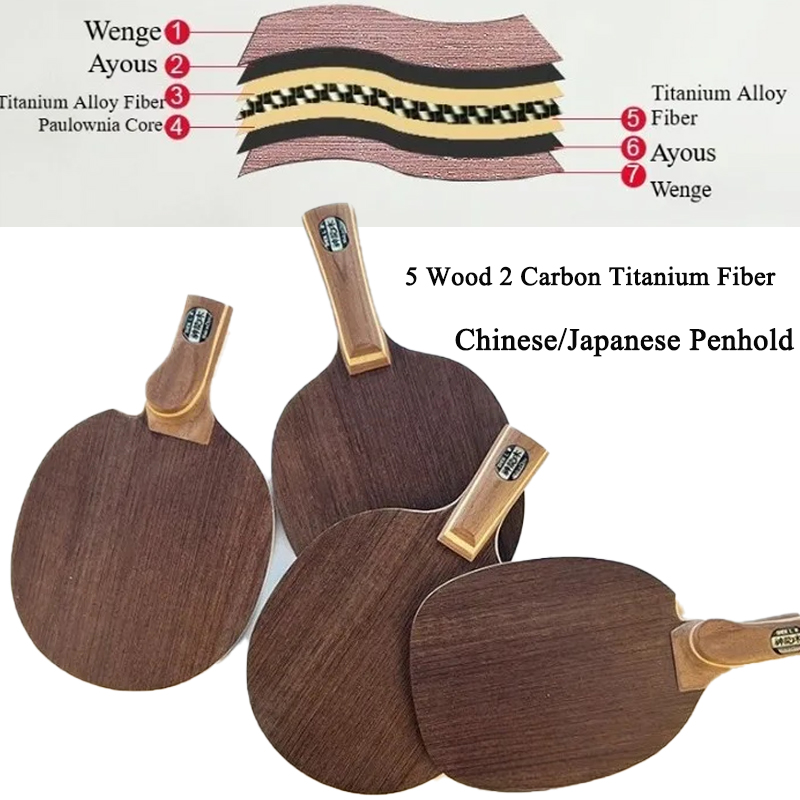 Table Tennis Launcher - Tafeltennisblad Chinees/Japans Penhold 5 Hout 2