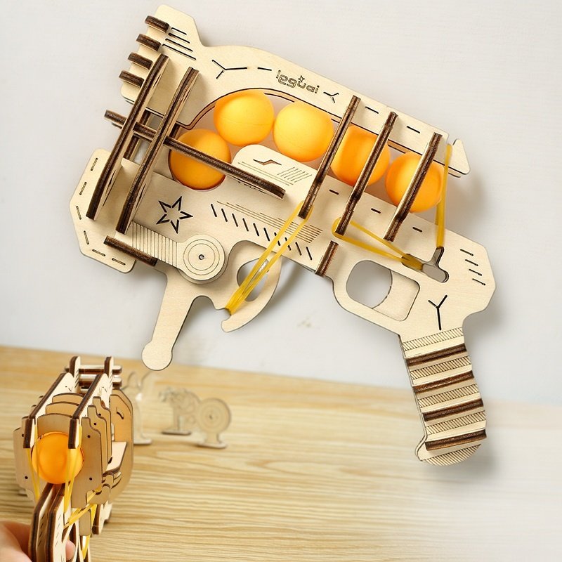 Houten DIY gemonteerde rubberb - Table Tennis Launcher recensie en prijs